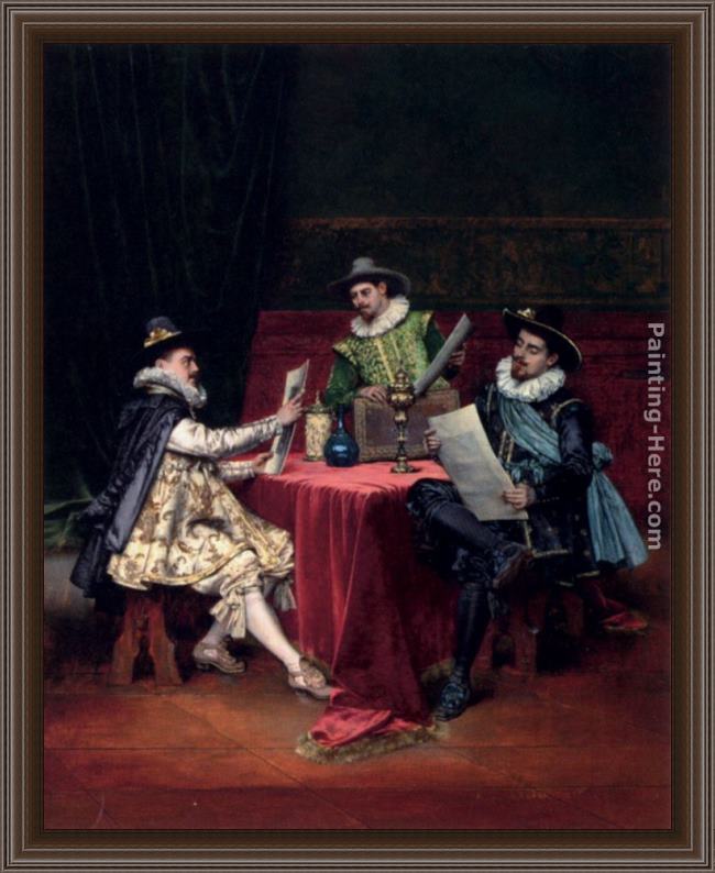 Framed Adolphe Alexandre Lesrel the collectors painting