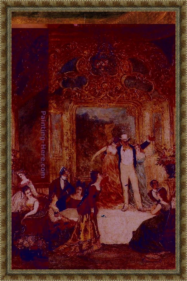 Framed Adolphe Monticelli une soiree chez la paiva painting