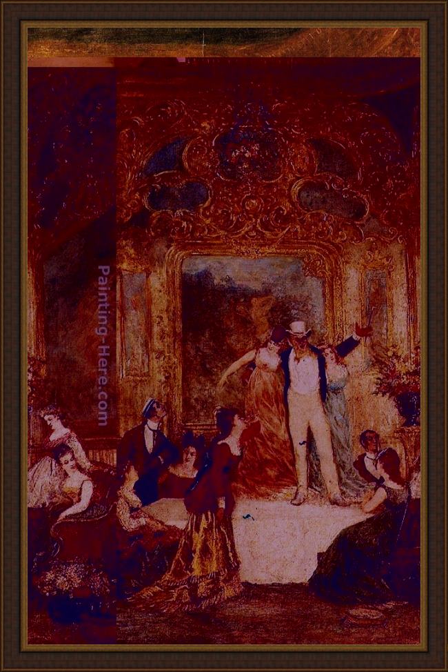 Framed Adolphe Monticelli une soiree chez la paiva painting