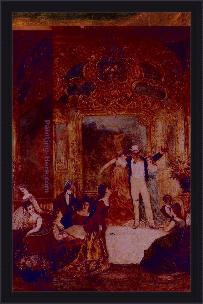 Framed Adolphe Monticelli une soiree chez la paiva painting