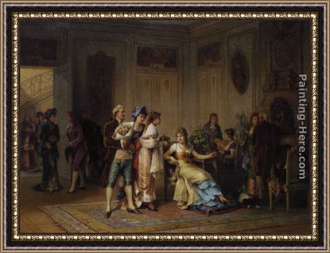 Framed Adrien de Boucherville the gift for the chatelaine painting