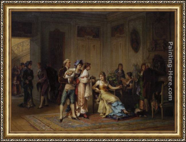 Framed Adrien de Boucherville the gift for the chatelaine painting