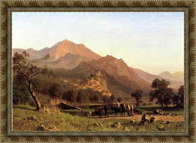 Framed Albert Bierstadt rocca de secca painting