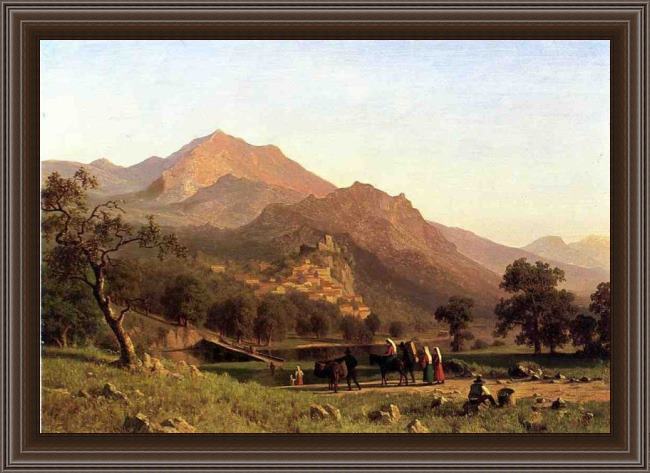 Framed Albert Bierstadt rocca de secca painting