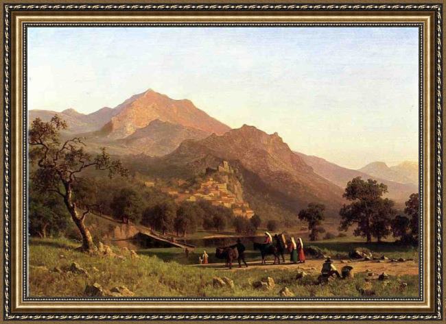 Framed Albert Bierstadt rocca de secca painting