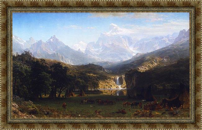 Framed Albert Bierstadt the rocky mountains, landers peak painting