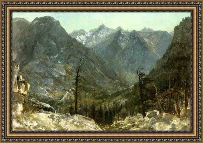 Framed Albert Bierstadt the sierra nevadas painting