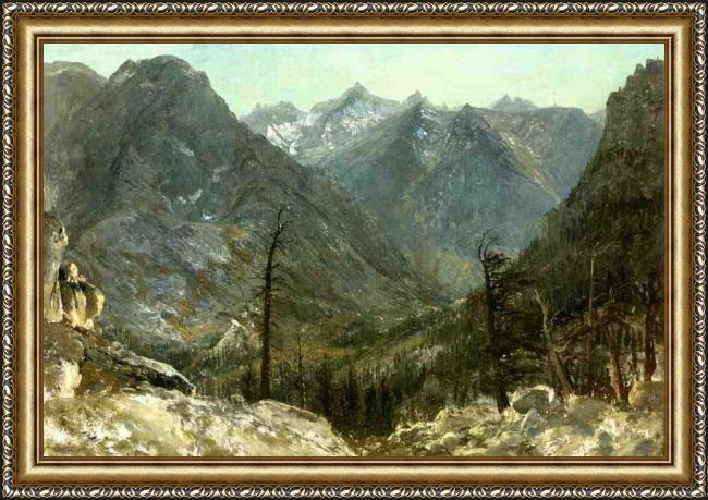 Framed Albert Bierstadt the sierra nevadas painting