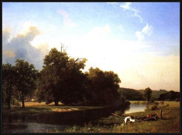 Framed Albert Bierstadt westphalia painting