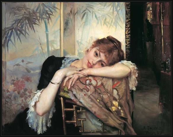 Framed Albert Edelfelt virginie painting
