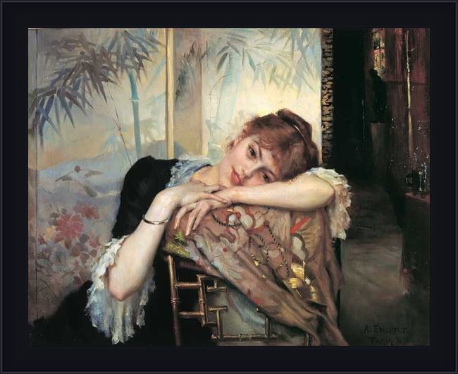 Framed Albert Edelfelt virginie painting