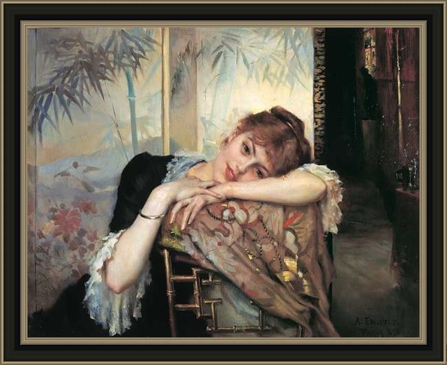Framed Albert Edelfelt virginie painting