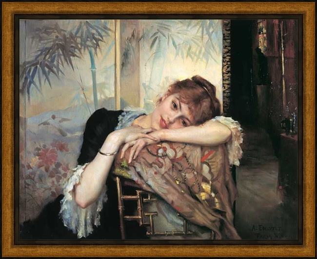 Framed Albert Edelfelt virginie painting