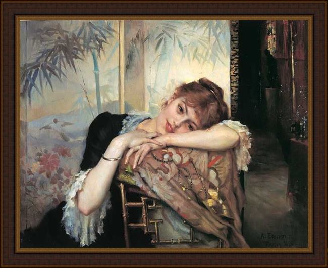 Framed Albert Edelfelt virginie painting