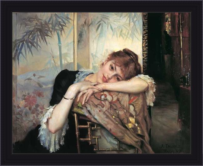 Framed Albert Edelfelt virginie painting