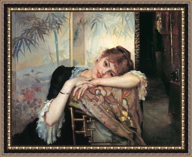 Framed Albert Edelfelt virginie painting