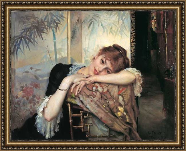 Framed Albert Edelfelt virginie painting