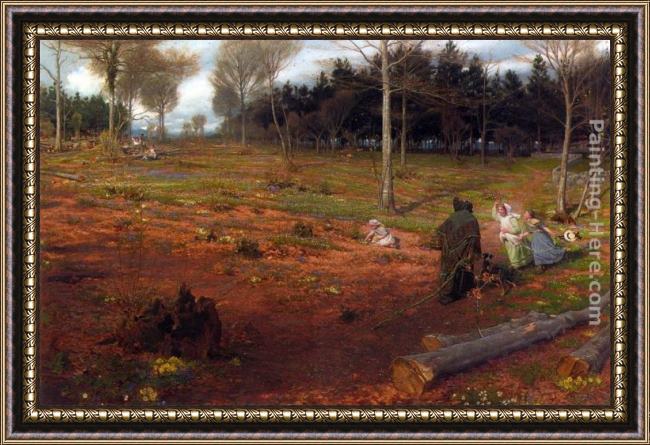 Framed Albert Goodwin a days end painting