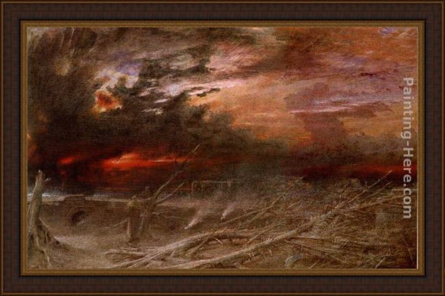 Framed Albert Goodwin apocalypse painting