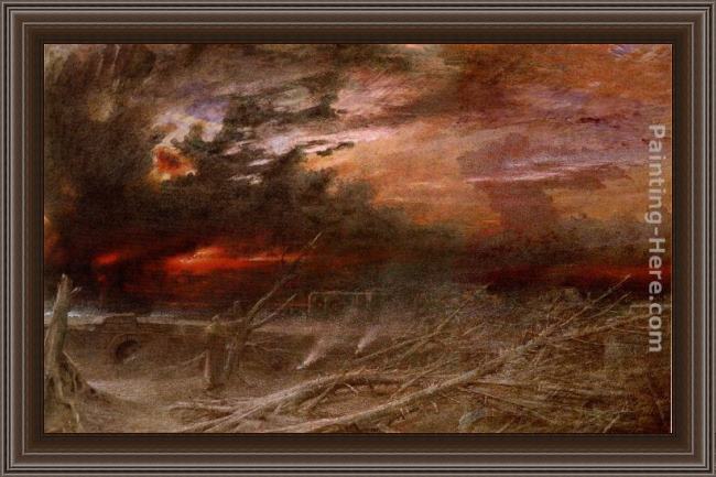 Framed Albert Goodwin apocalypse painting