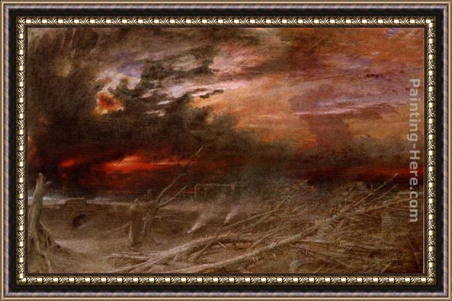 Framed Albert Goodwin apocalypse painting