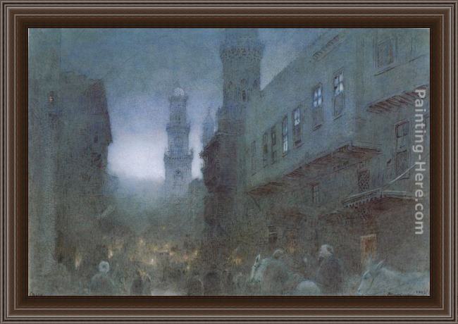 Framed Albert Goodwin cairo painting