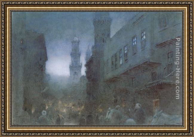 Framed Albert Goodwin cairo painting