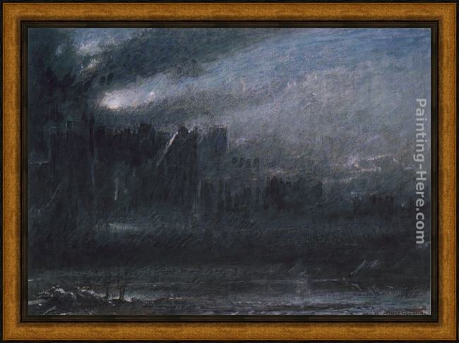 Framed Albert Goodwin christian and faithfull in the grounds of giant despair painting