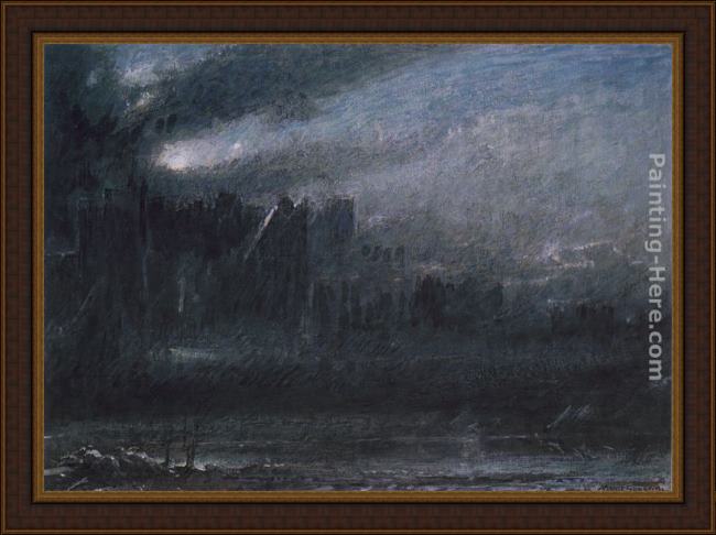 Framed Albert Goodwin christian and faithfull in the grounds of giant despair painting