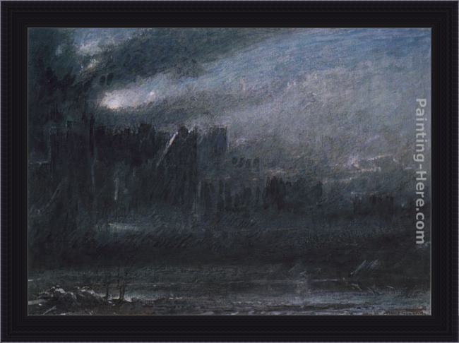 Framed Albert Goodwin christian and faithfull in the grounds of giant despair painting