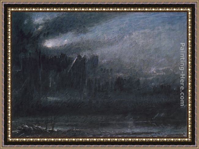 Framed Albert Goodwin christian and faithfull in the grounds of giant despair painting