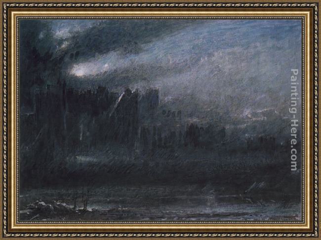 Framed Albert Goodwin christian and faithfull in the grounds of giant despair painting