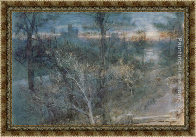 Framed Albert Goodwin durham painting