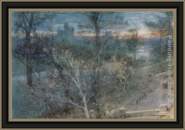 Framed Albert Goodwin durham painting