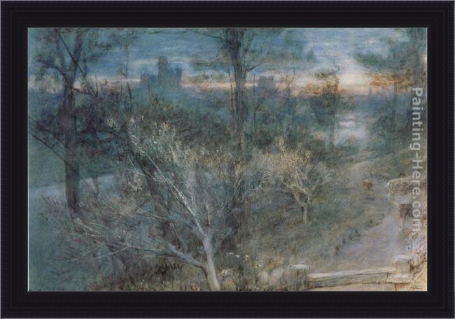 Framed Albert Goodwin durham painting