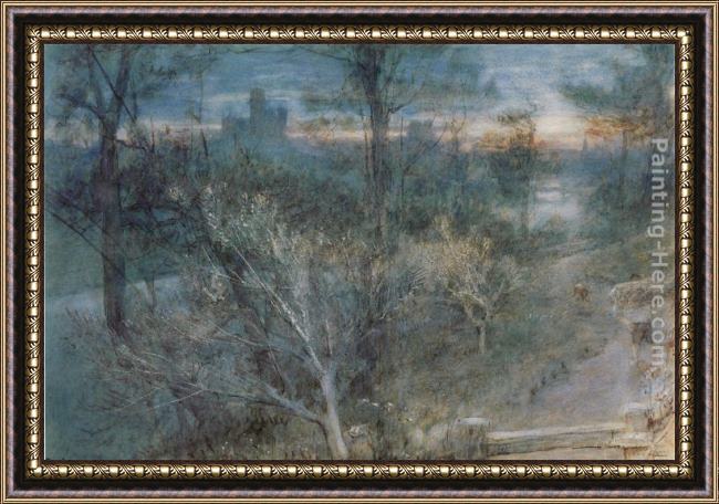 Framed Albert Goodwin durham painting