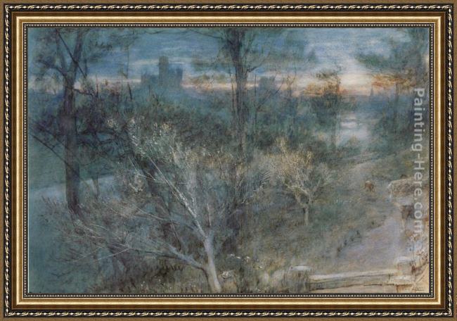 Framed Albert Goodwin durham painting