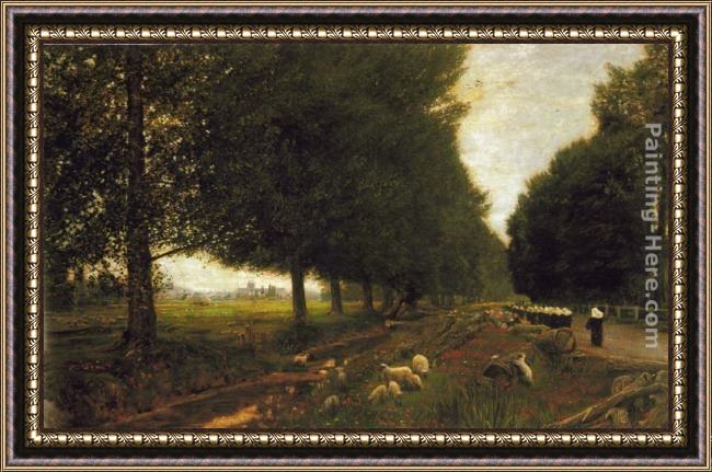 Framed Albert Goodwin on the road to winchester painting