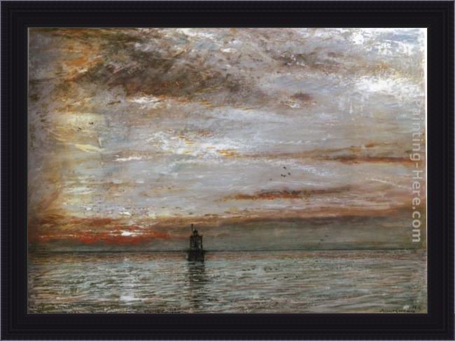 Framed Albert Goodwin sunset , the lions mouth, surnam dutch guiana painting