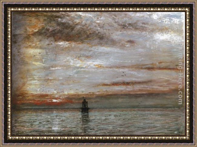 Framed Albert Goodwin sunset , the lions mouth, surnam dutch guiana painting