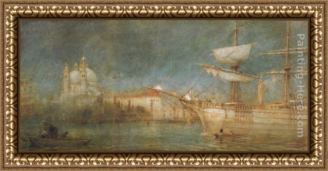 Framed Albert Goodwin the hardy norseman in venice painting