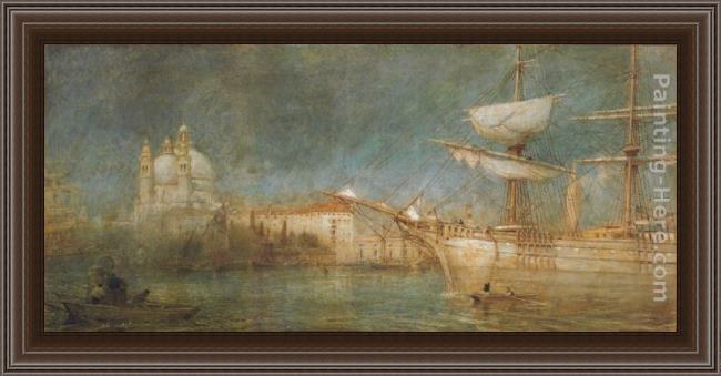 Framed Albert Goodwin the jungle painting