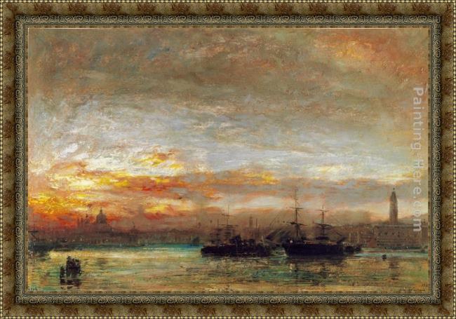 Framed Albert Goodwin venice painting