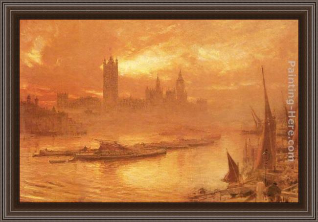 Framed Albert Goodwin wesminster painting