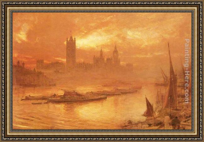 Framed Albert Goodwin wesminster painting