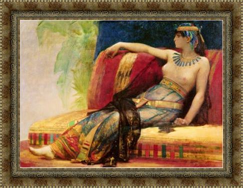 Framed Alexandre Cabanel cleopatra painting
