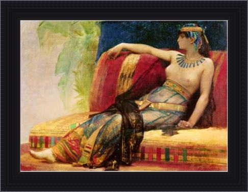 Framed Alexandre Cabanel cleopatra painting