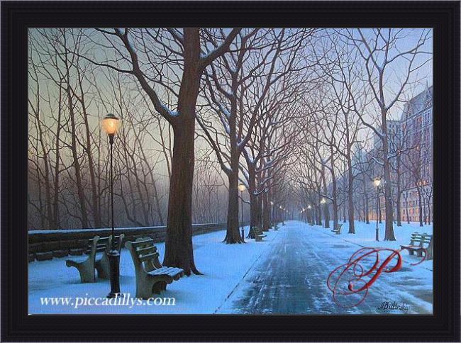 Framed Alexei Butirskiy a cold winter's night painting