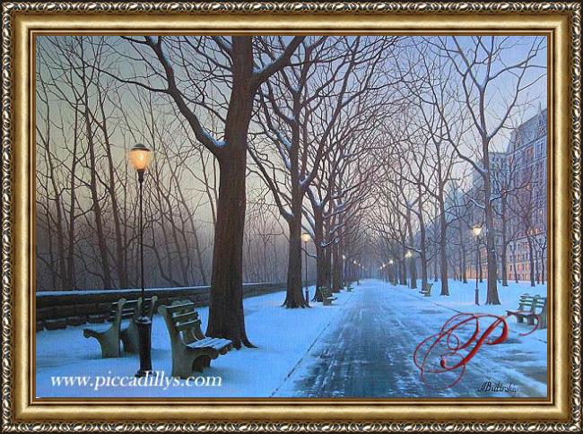 Framed Alexei Butirskiy a cold winter's night painting