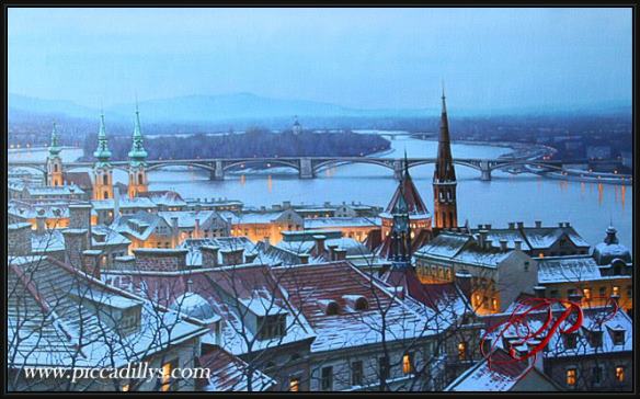 Framed Alexei Butirskiy an evening in budapest painting